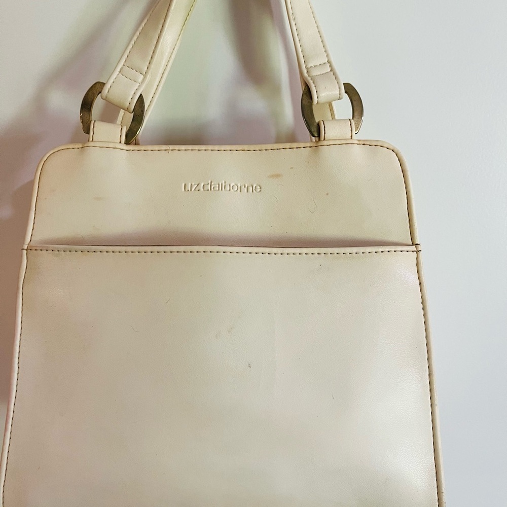 Vintage Liz Claiborne Cream Purse Charming 90s Retro Style Classic Look